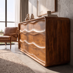 Contemporary Bedroom Dresser with Embossed Grain Front and Curved Corners, solid wood, built to order, view 3