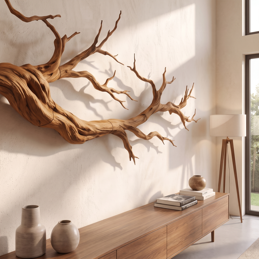 Abstract Tree Limb Solid Wall Art Interior Accent, solid wood, built to order, view 3