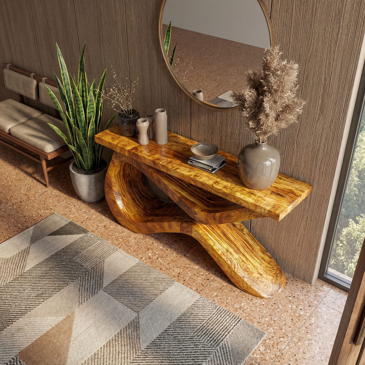 Sculptural Infinity Console Table