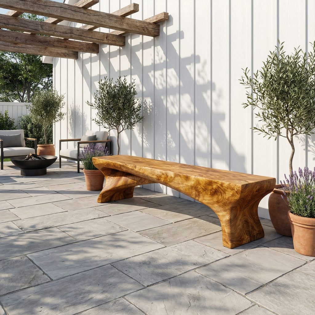 Live Edge Minimal Bench
