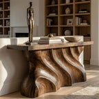 Mid Century Sculpted Wave Console Table