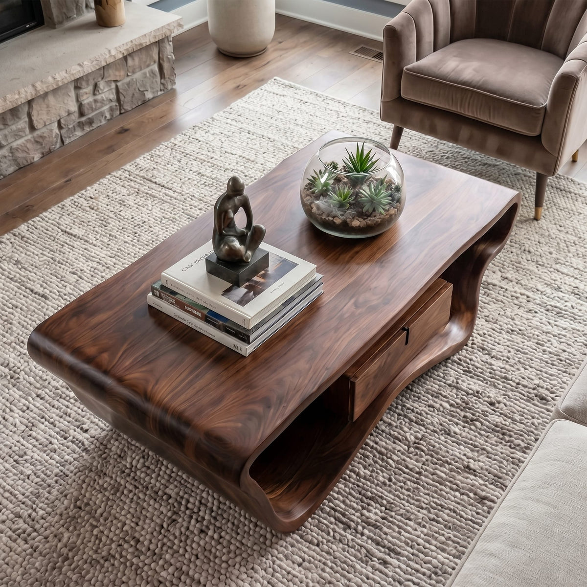 Curved Drawer Coffee Table