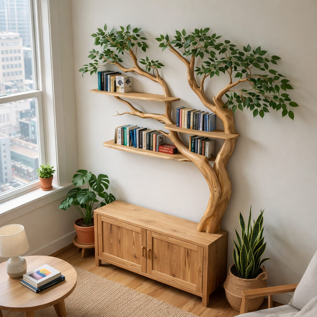 Sculptural Drawer Tree Bookshelf