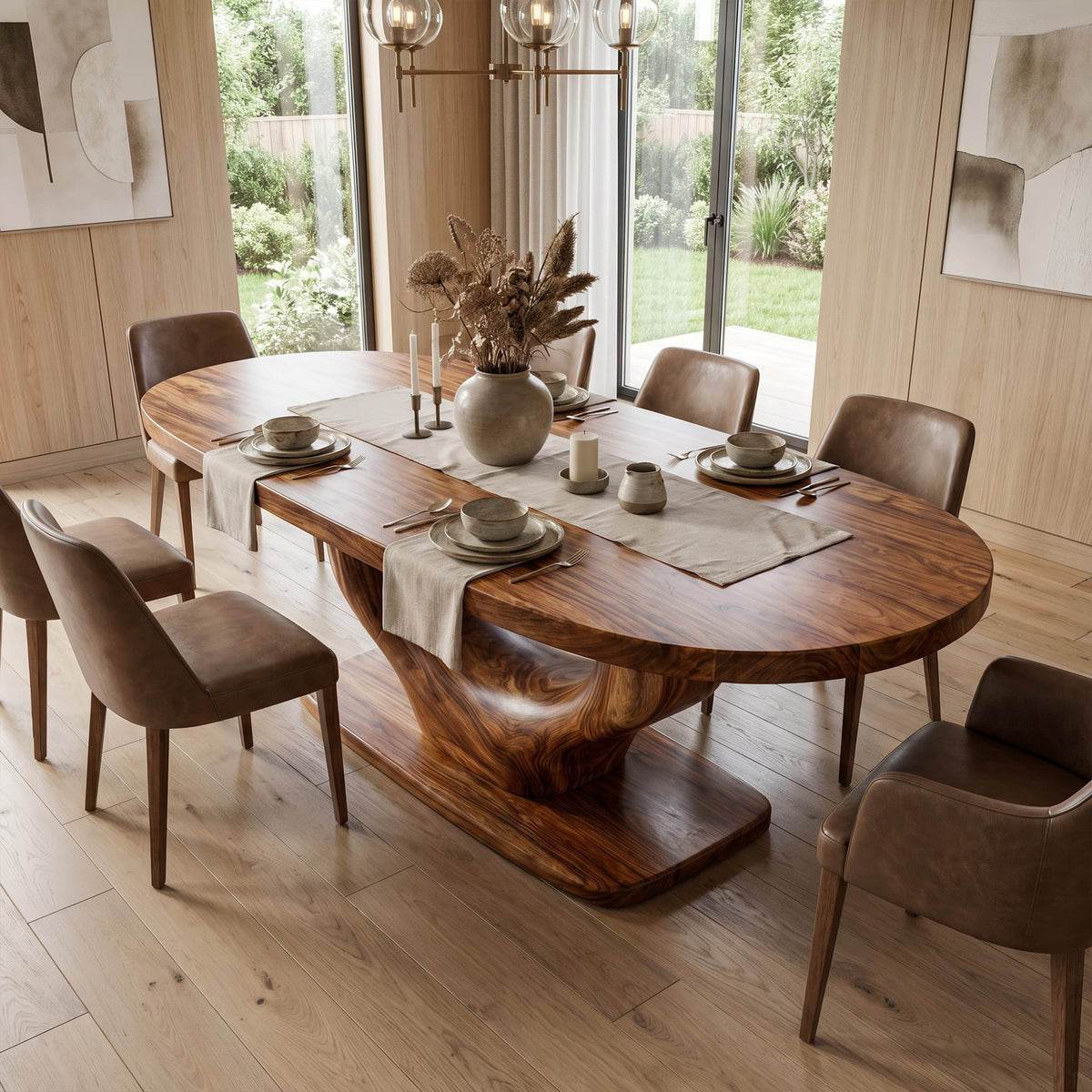 Curved Solid Dining Table