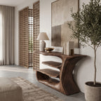 Sculptural Solid Artistic Console Table