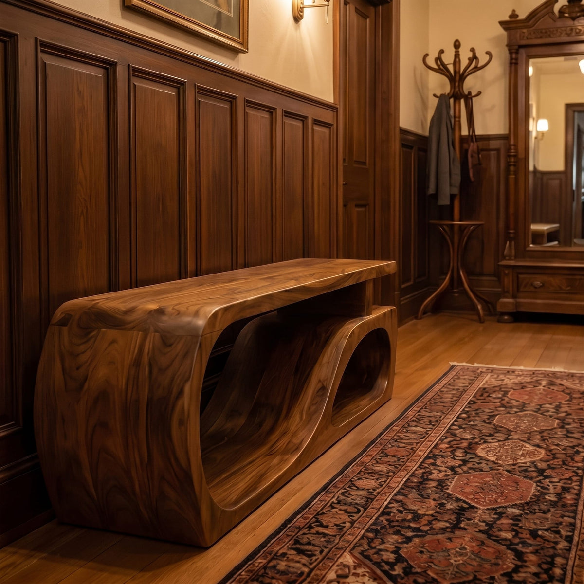 Curved Shoe Bench