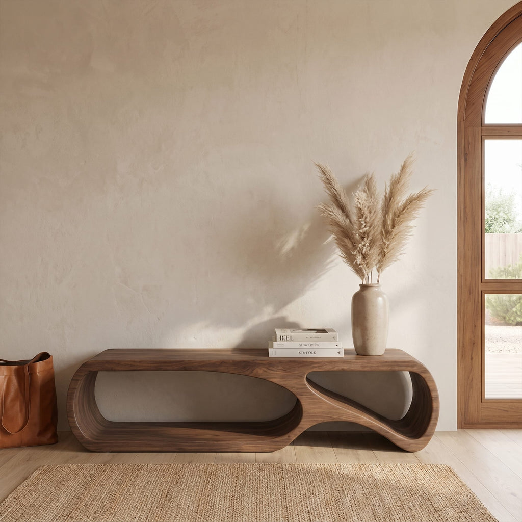 Curved Mudroom Bench
