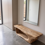 Organic Shoe Bench with Open Shoe Storage, solid wood, built to order, view 2