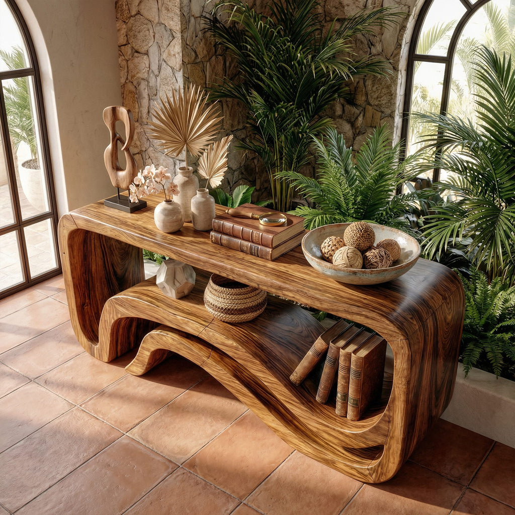 Sculptural Wave Console Table