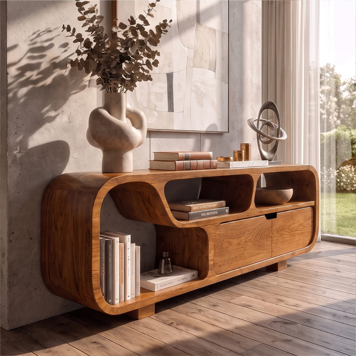 Contemporary Sideboard with Floating Drawer Design, solid wood, built to order
