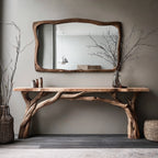 Decorative Wooden Floating Edge Console Table, solid wood, built to order