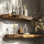 Live Edge Floating Shelves Wall Mounted, solid wood, built to order