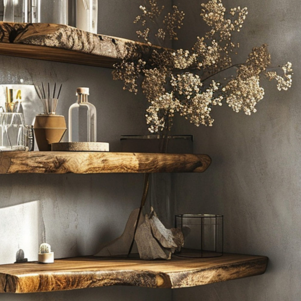 Live Edge Floating Shelves Wall Mounted, solid wood, built to order