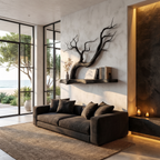 Floating Shelf with Sculptural Tree Branch Form, solid wood, built to order, view 2