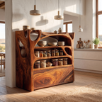 Shoe Cabinet Sculptural Design, solid wood, built to order, view 2