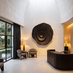 Contemporary Flower Wall Art with Sculptural Spiral Form, solid wood, built to order