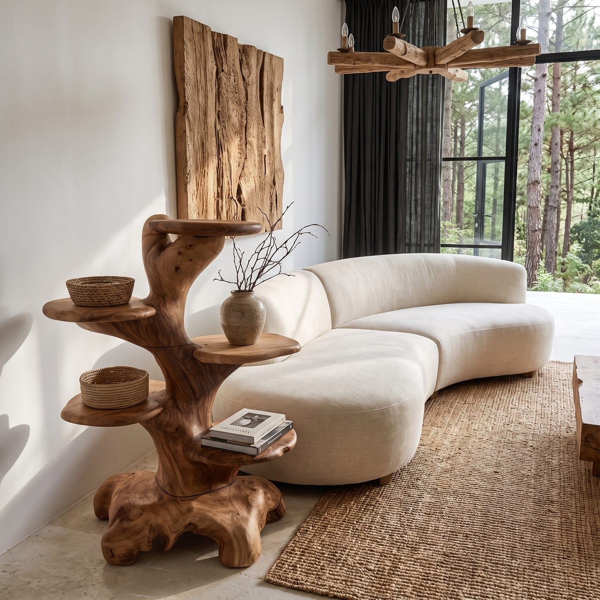 Minimalist Side Table with Integrated Storage, solid wood, built to order, view 2