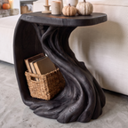 Rustic Beside Table with Inspired Twisted Base, solid wood, built to order, view 6