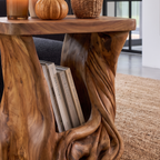 Modern Beside Table Inspired with Sculptural Tree Base, solid wood, built to order, view 2