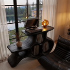 Organic Turntable Cabinet with Abstract Rounded Frame, solid wood, built to order, view 2