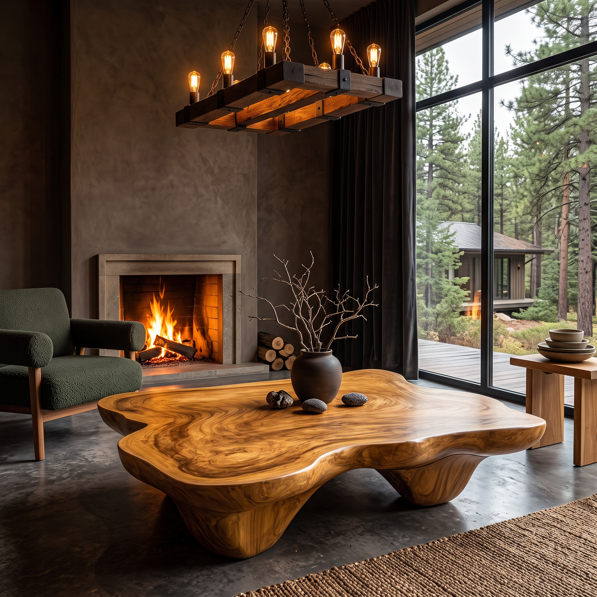 Modern Coffee Table with Minimal Base, solid wood, built to order, view 8