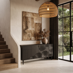Organic Storage Cabinet with Flowing Cutout Design, solid wood, built to order, view 3