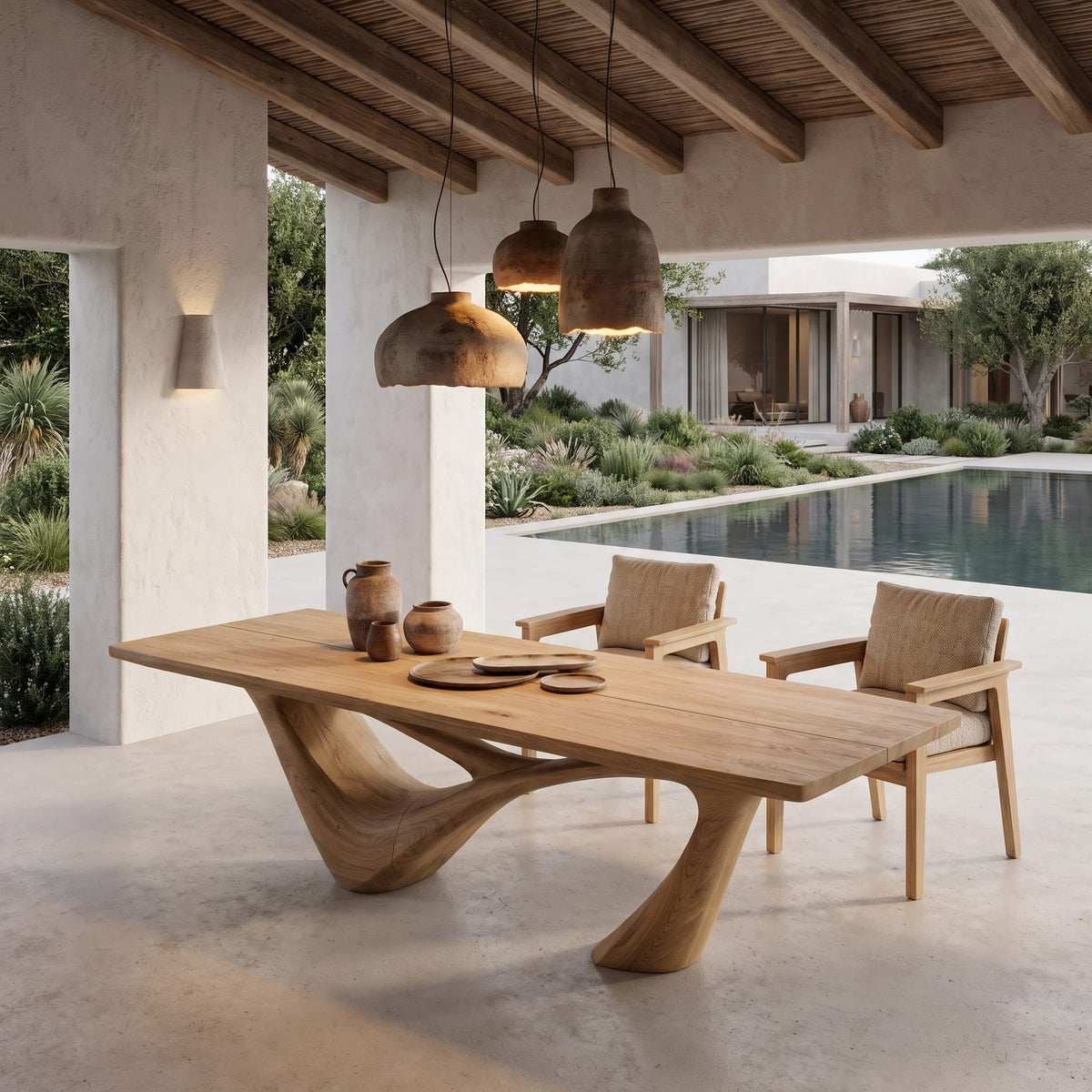 Minimalist Wing Pedestal Dining Table Dining Table, solid wood, built to order
