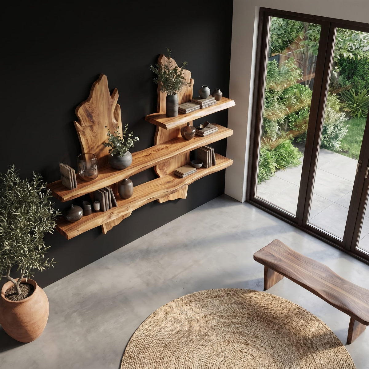 Organic Solid Floating Shelf