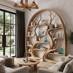 Organic Tree Bookshelf with Arched Branch Design, solid wood, built to order, view 2