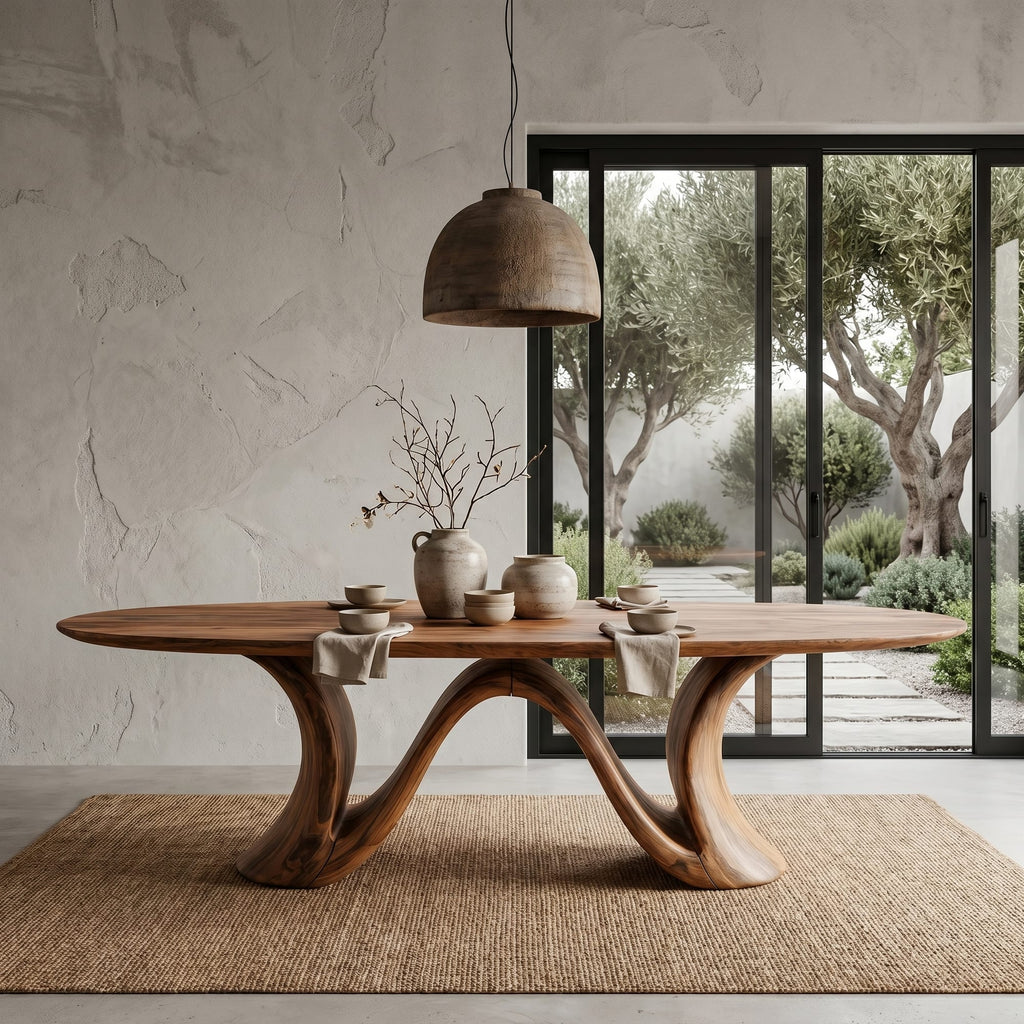 Organic Modern Pedestal Dining Table