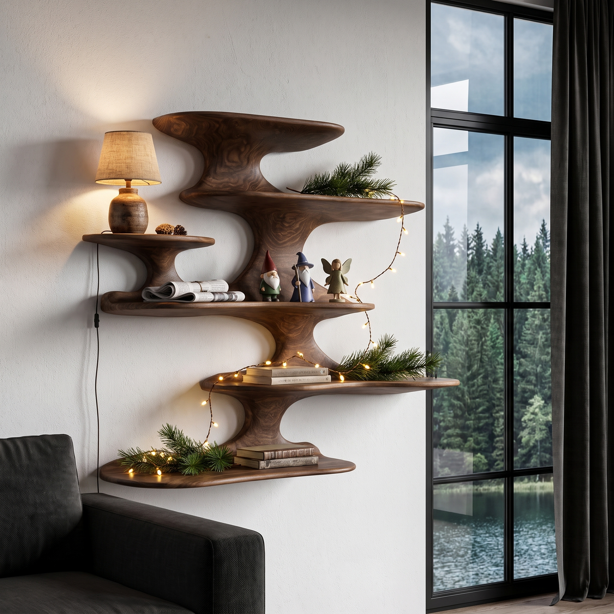 Minimalist Floating Shelf Design, solid wood, built to order, view 3