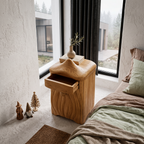 Minimalist Bedside Table with Door Design, solid wood, built to order, view 2