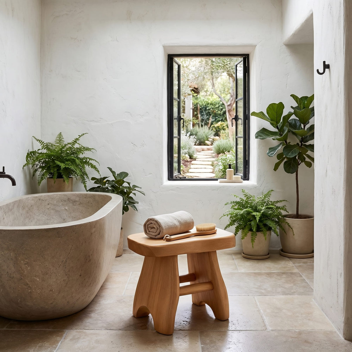Solid Storage Shower Bench