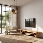 Organic Open Loop TV Cabinet Solid Media Console, solid wood, built to order, view 3