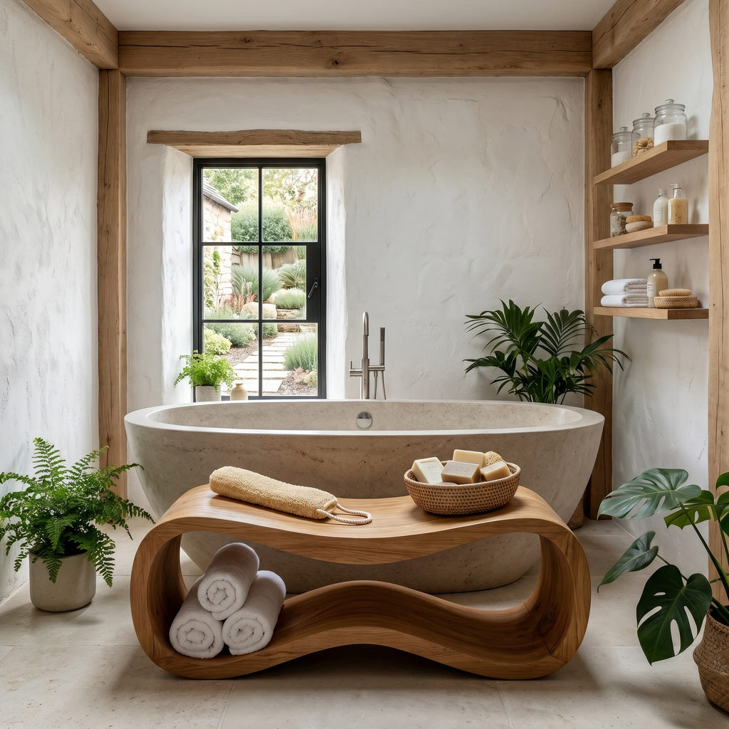 Curved Sculptural Shower Bench