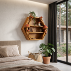 Minimalist Wall Bookshelf Shelves, solid wood, built to order, view 3