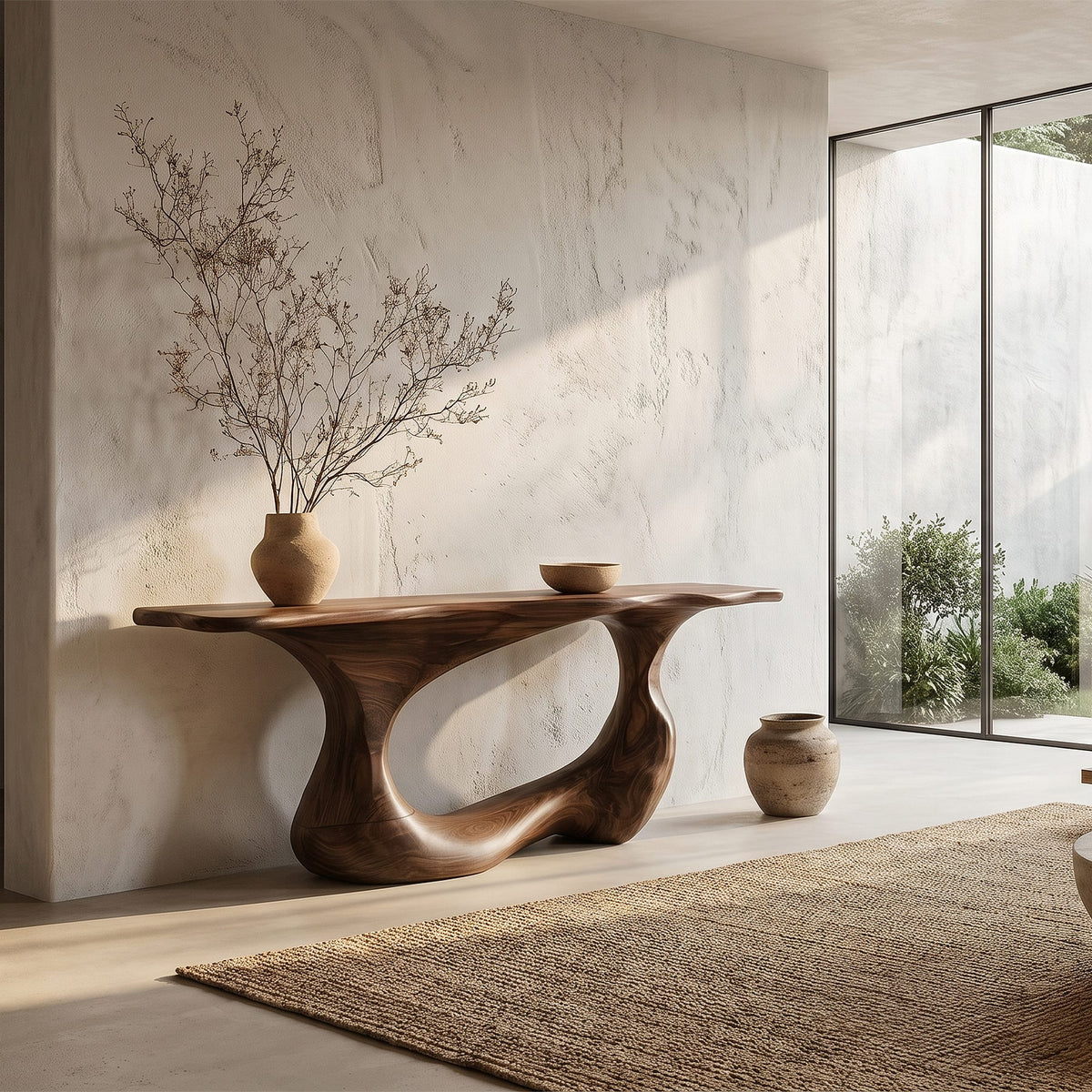 Open Loop Contemporary Console Table