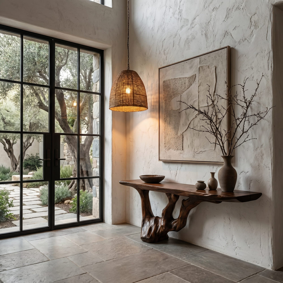 Slab Top Console Table
