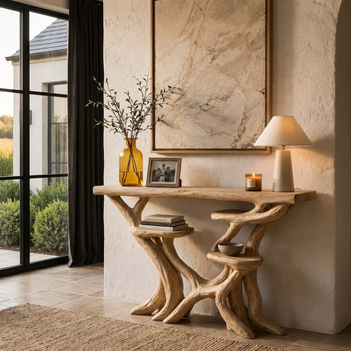 Artisan Tree Branch Console Table, solid wood, built to order
