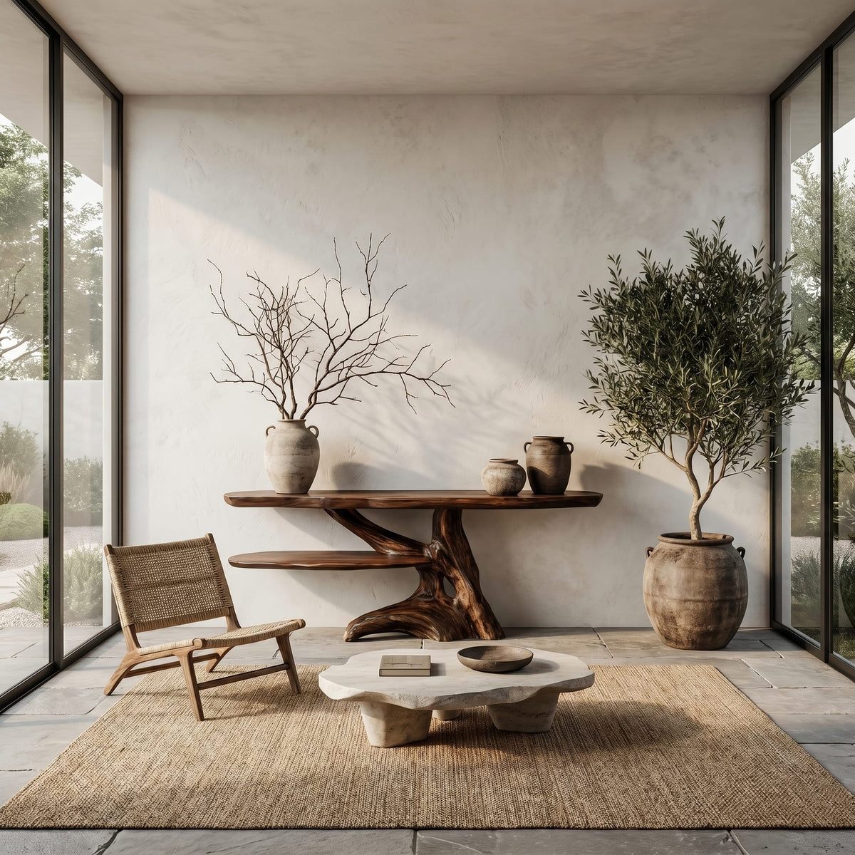Root Live Edge Console Table