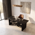 Minimalist Writing Desk Storage Design, solid wood, built to order, view 2