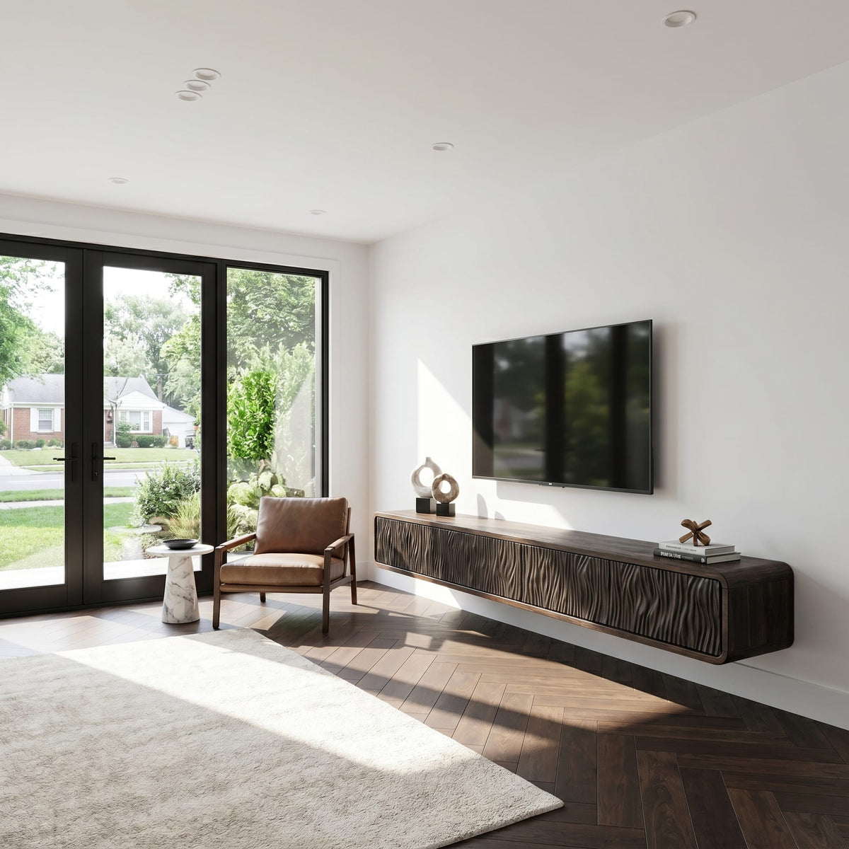 Organic Floating Entertainment TV Cabinet