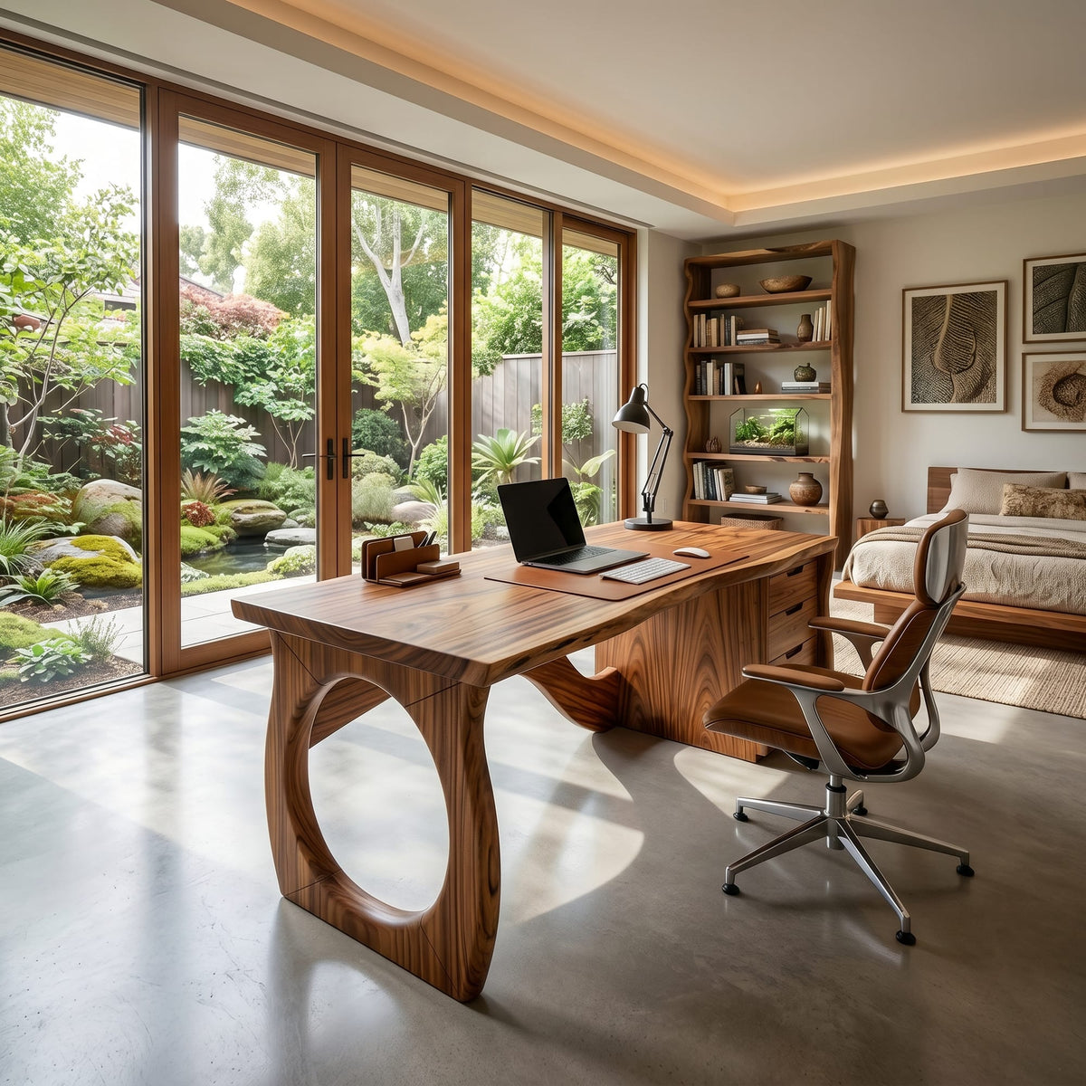 Contemporary Executive Desk Designer Workspace, solid wood, built to order