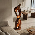 Twisted Floor Lamp with Sculptural Form, solid wood, built to order, view 3