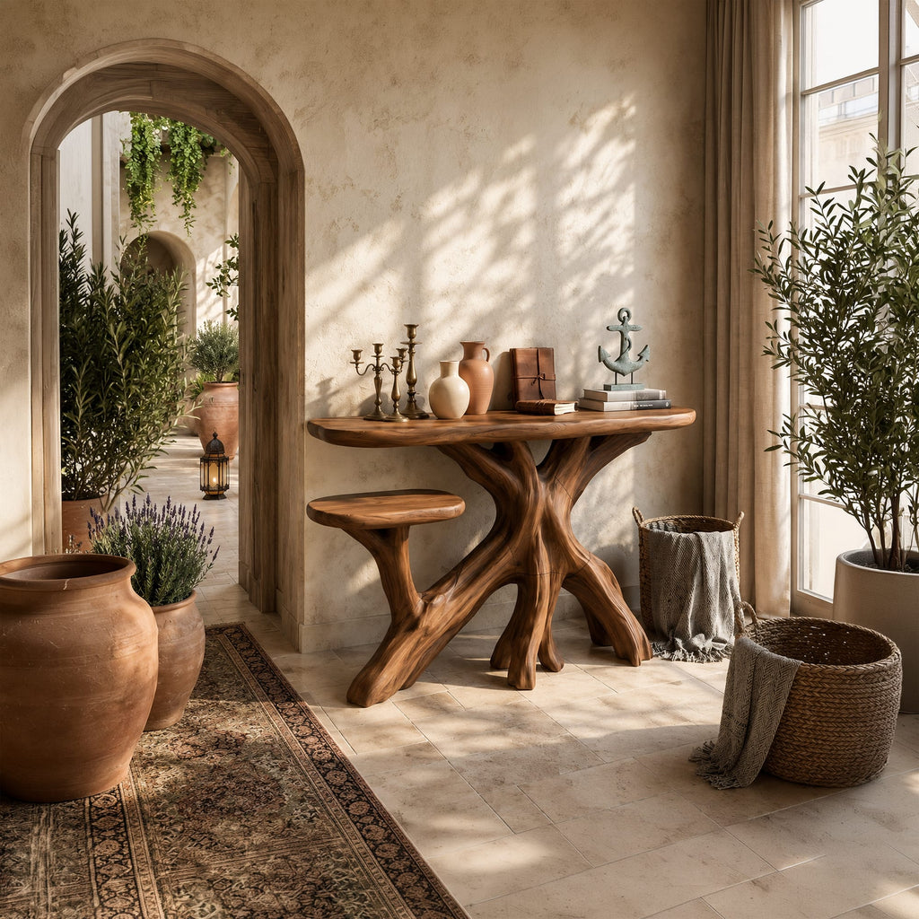 Japandi Minimal Solid Console Table