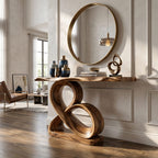 Loop Base Console Table Designer Hallway, solid wood, built to order
