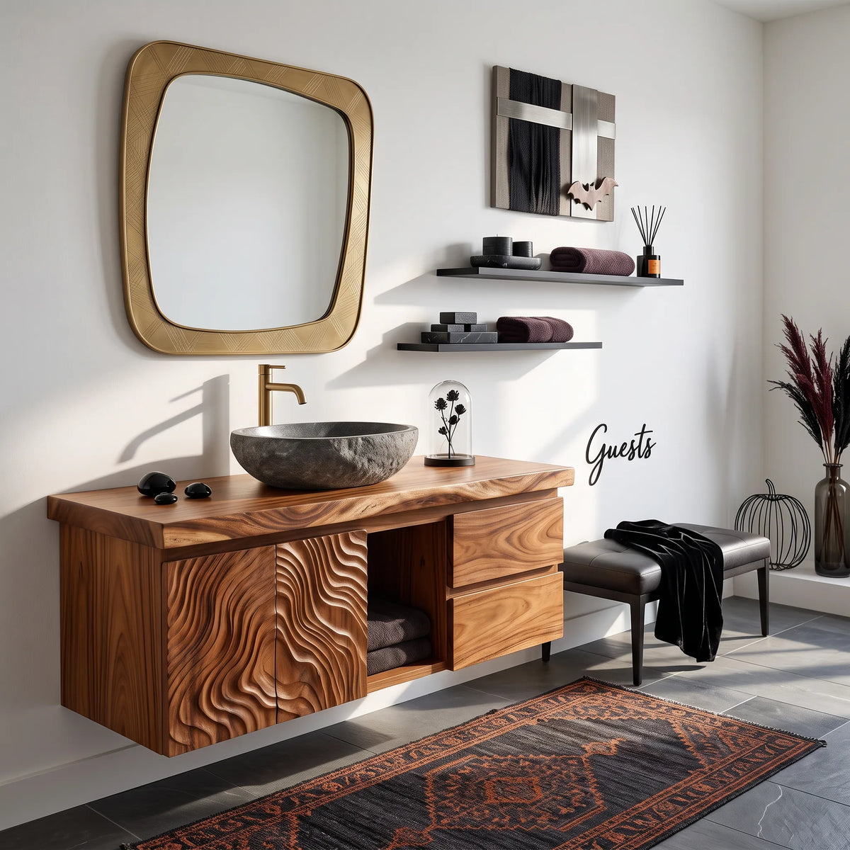 Contemporary Floating Bathroom Vanity Urban Loft, solid wood, built to order