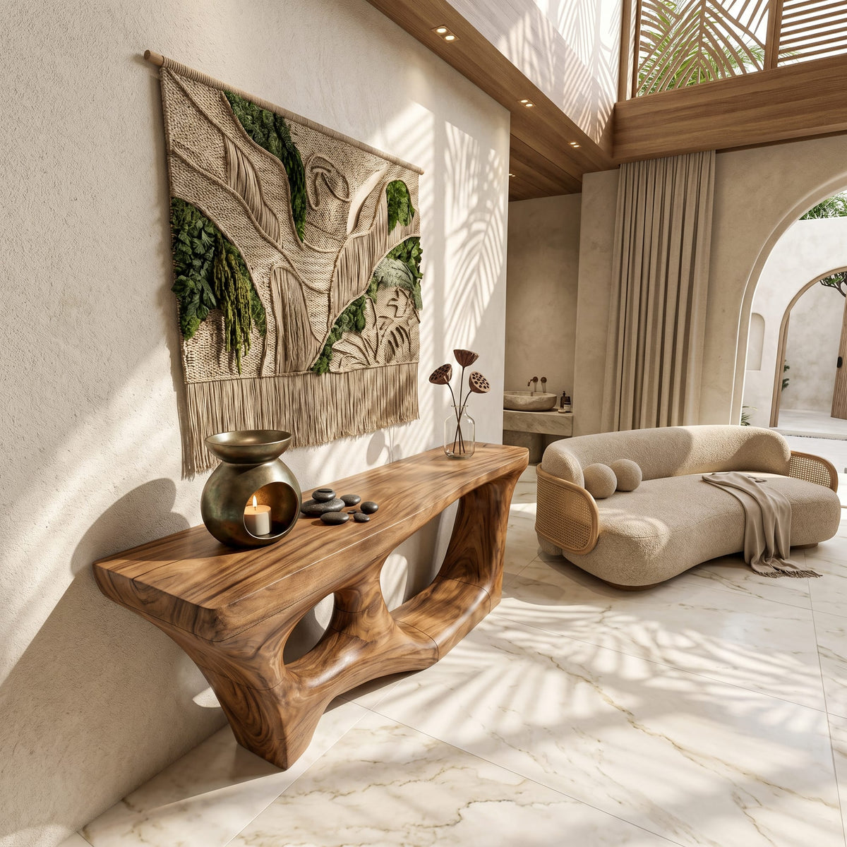 Curved Foyer Console Table