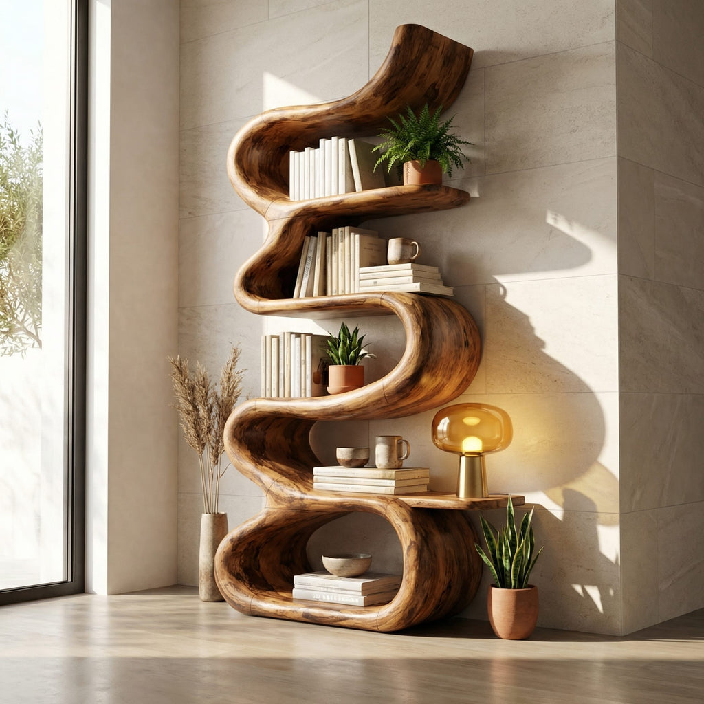 Curved Wave Bookshelf