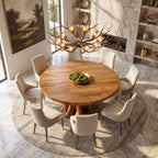 Round Solid Sculptural Dining Table